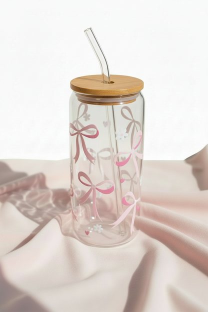 Bow Glass Cup (16oz)