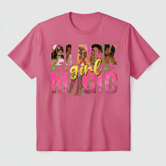 Pink shirt with Black Girl Magic design
