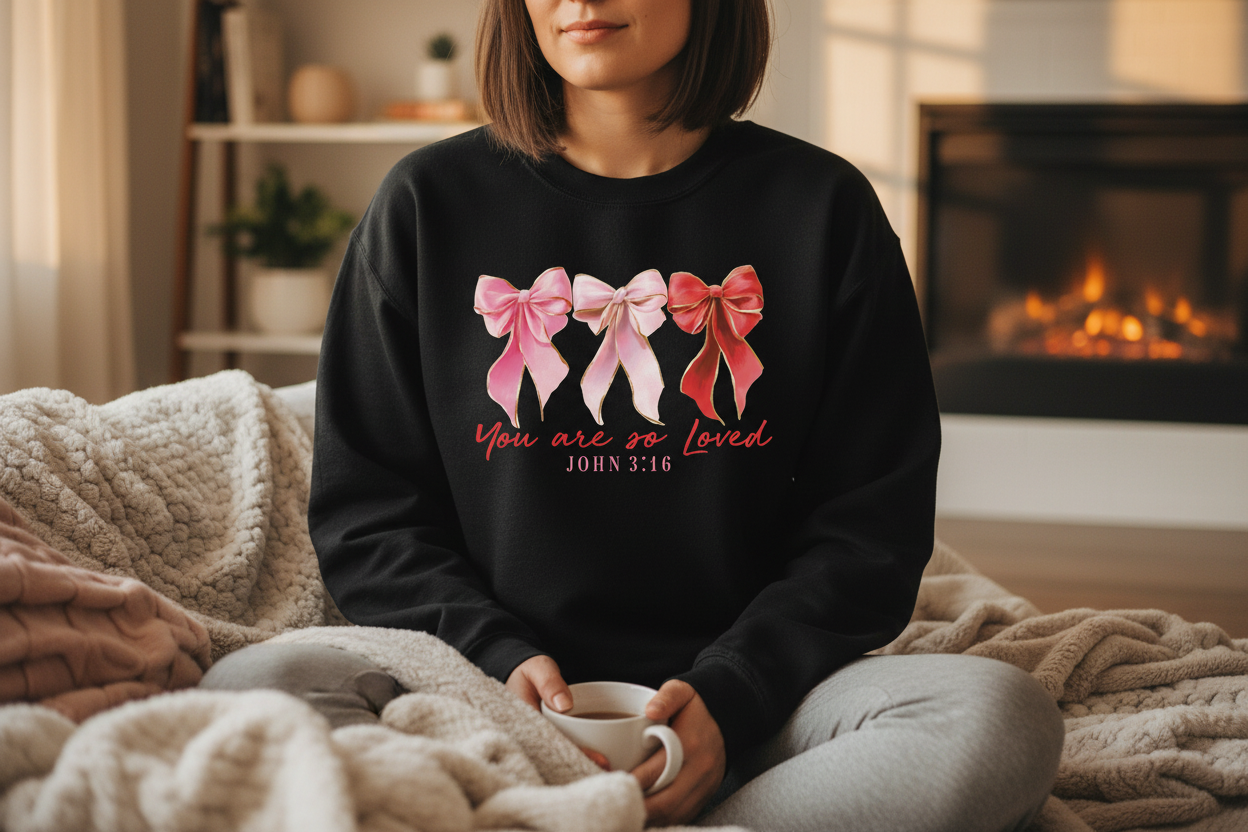 You are so loved - Black Sweatshirt Worn