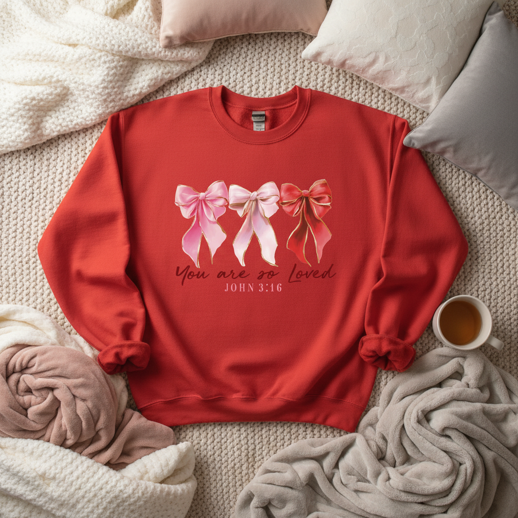 You are so loved - Bright Red Sweatshirt