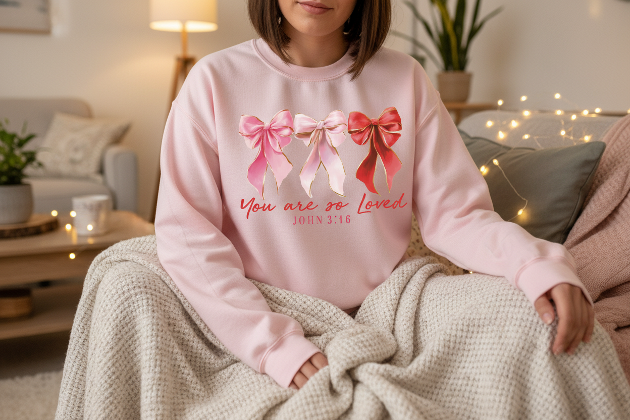 You are so loved - Light Pink Sweatshirt Worn